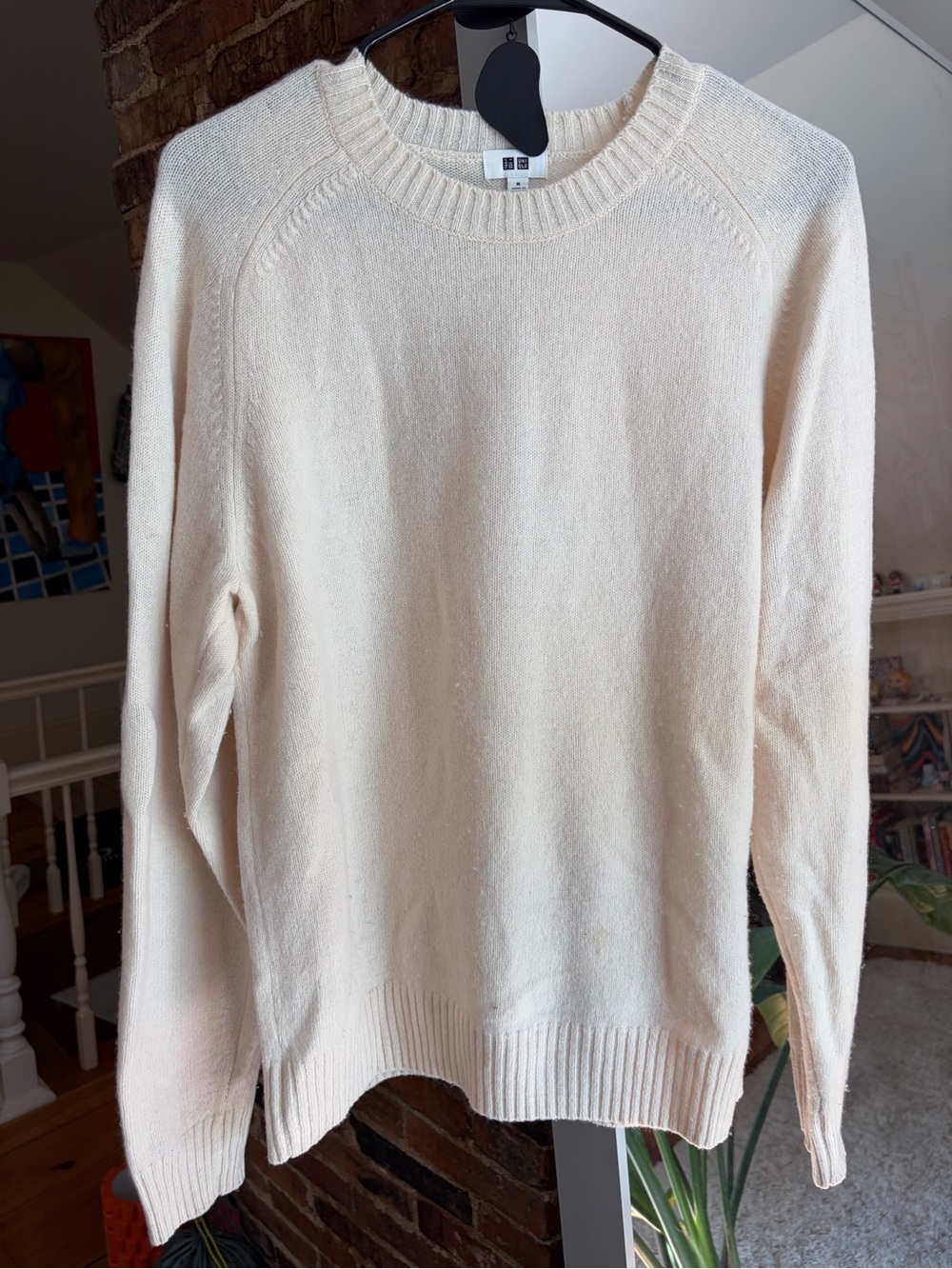 Uniqlo Cream Crewneck Sweater - Soft Knit